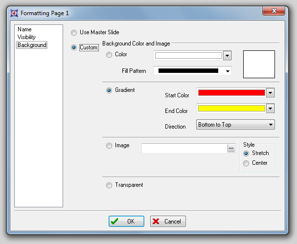图4.9  Changing an Individual Page Background (修改一个单独页面的背景)